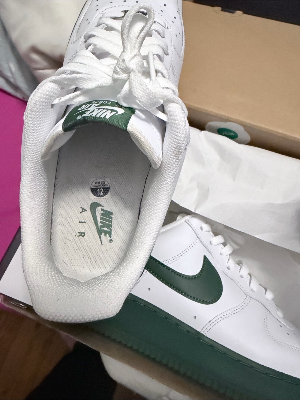 Nike Men’s Low Top Athletic Sneakers - White & Dark Green